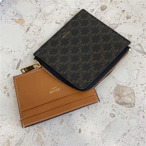 celine card holder green|Celine coin and card pouch.